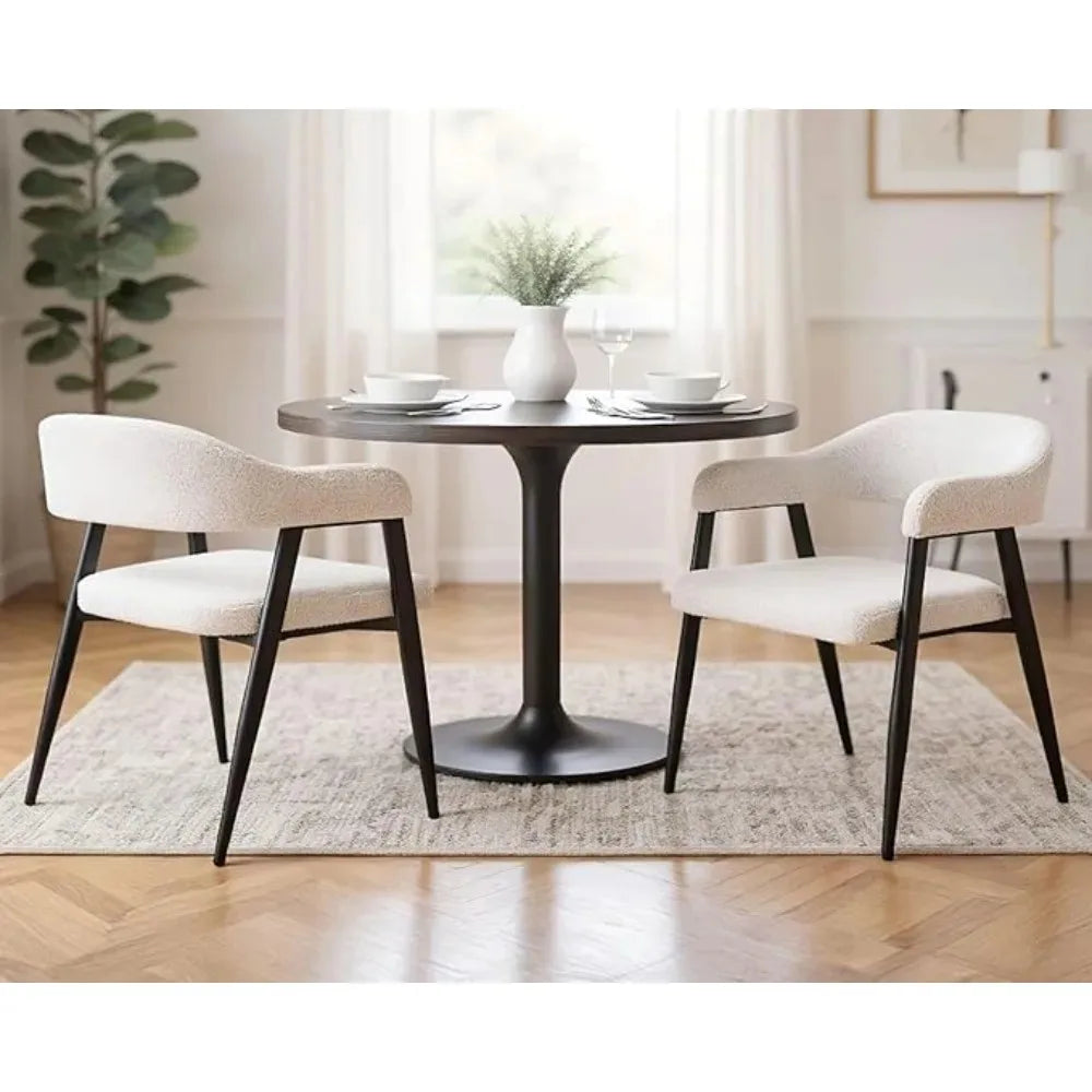 Mid Century Modern Dining Chairs with Arms Set of 2 - Upholstered Barr ...