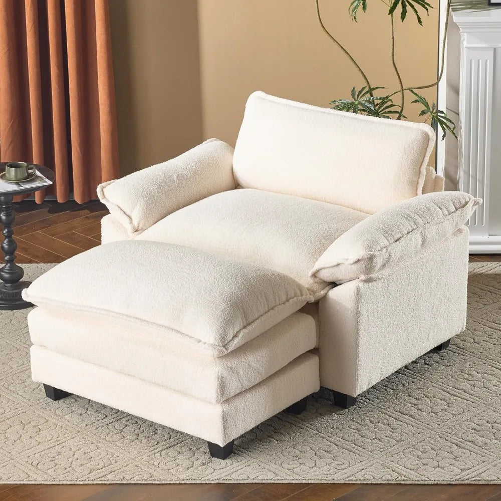 Oversized Sofa Chair and a Half – Comfy Cloud Sofa Bed with Ottoman ...