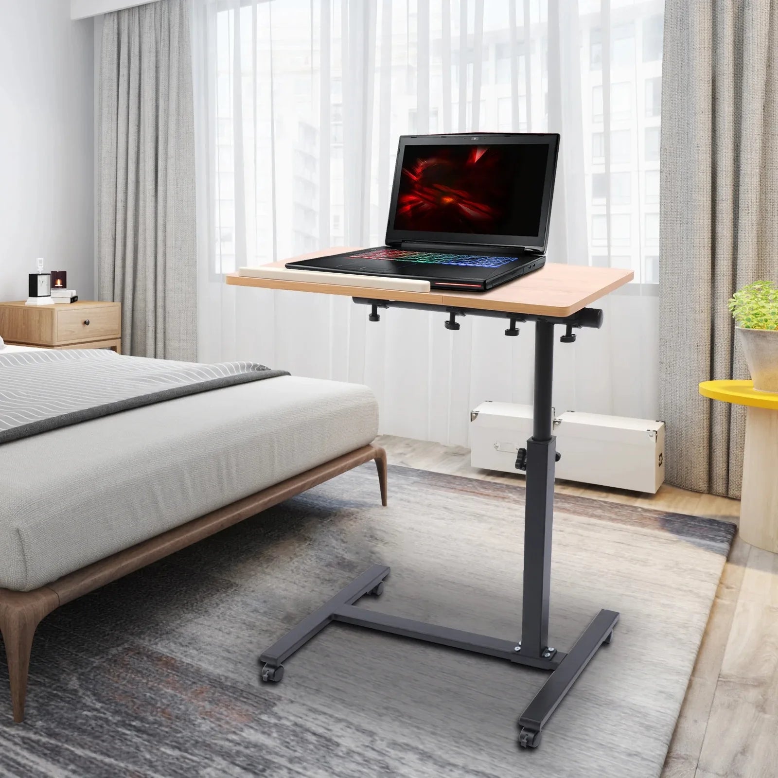 Portable Mobile Lift Computer Folding Desk Study Table - Adjustable ...
