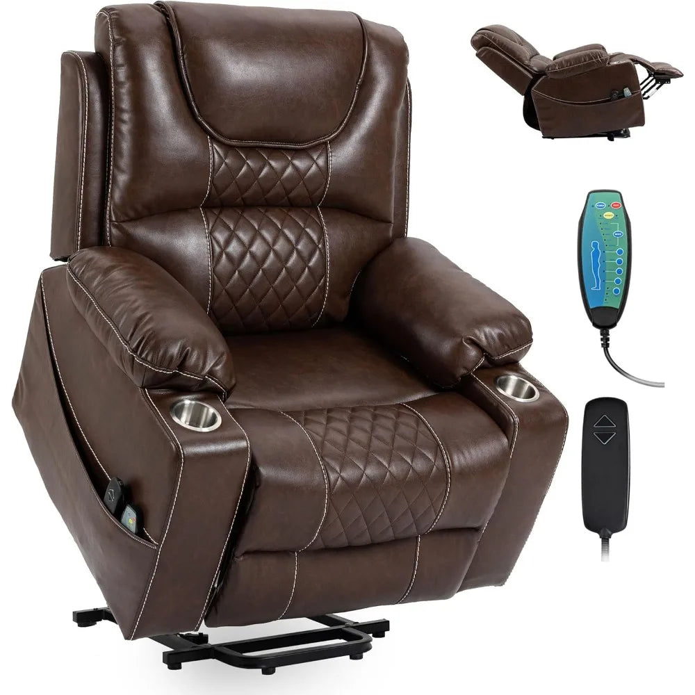 Power Lift Recliner for Big & Tall Elderly – Massage, Heat & Infinite ...