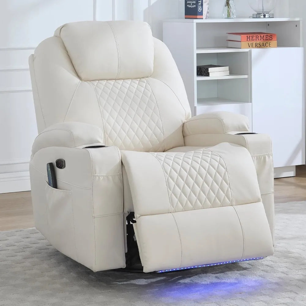 Power Swivel Rocker Recliner - Oversized with Heat & Massage ...