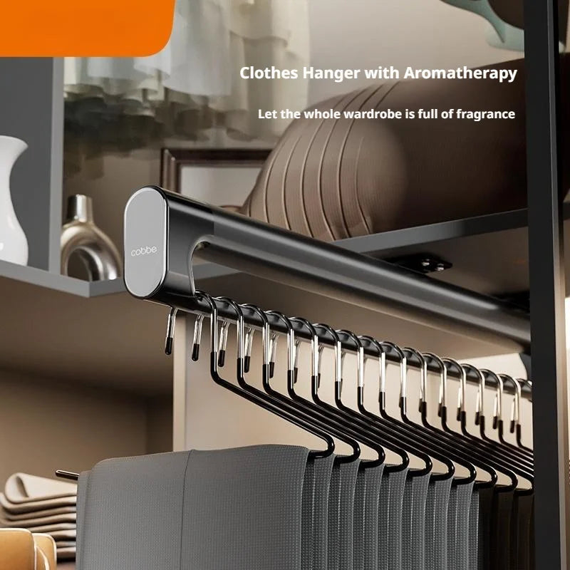 Retractable Pull-Out Closet Rod | Top-Mounted Damping Valet Rod ...