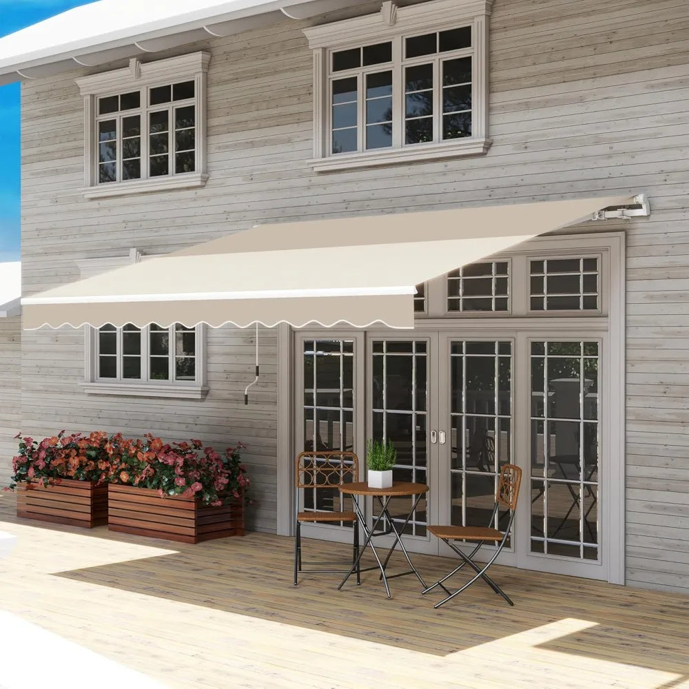 Outsunny Retractable Awning Patio Awnings Sun Shade Shelter With ...